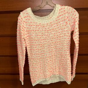 dELiA’S Neon Pink Nubby Stitch Textured Tweed Sweater Size S
